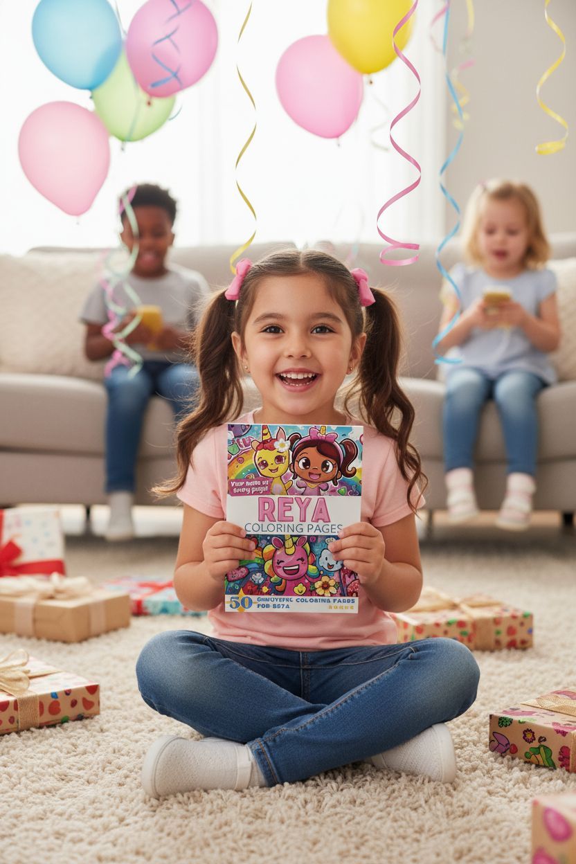 Reya coloring book in use