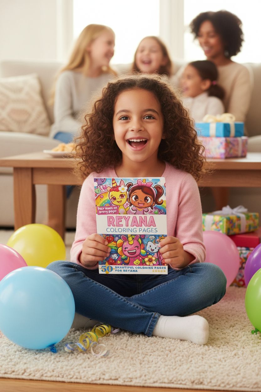 Reyana coloring book in use