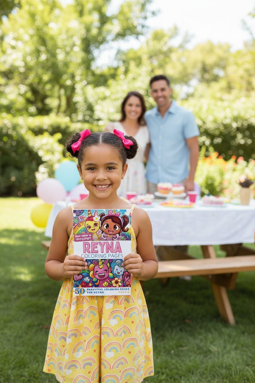 Reyna coloring book in use