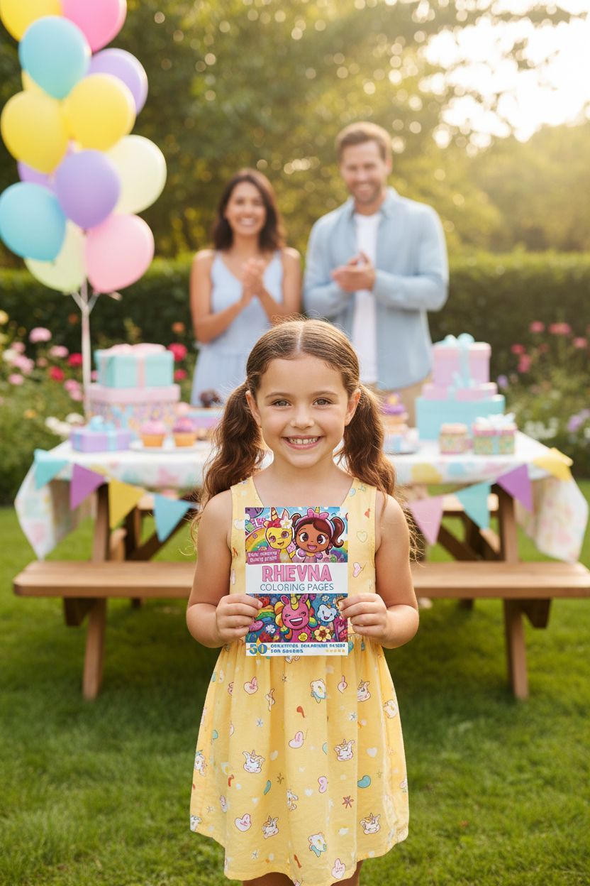 Rhevna coloring book in use