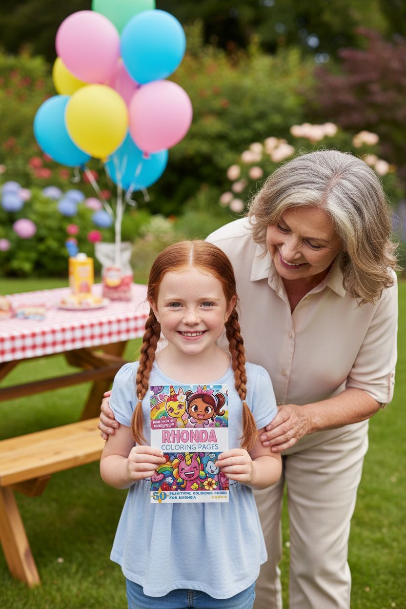 Rhonda coloring book in use