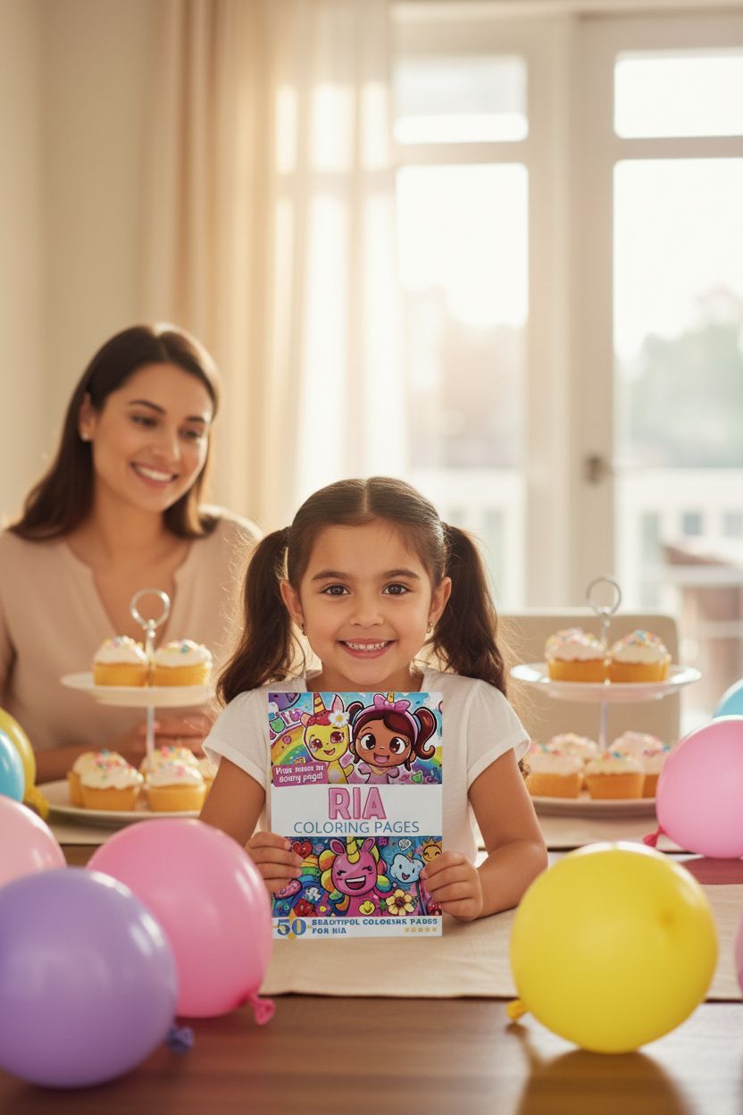 Ria coloring book in use