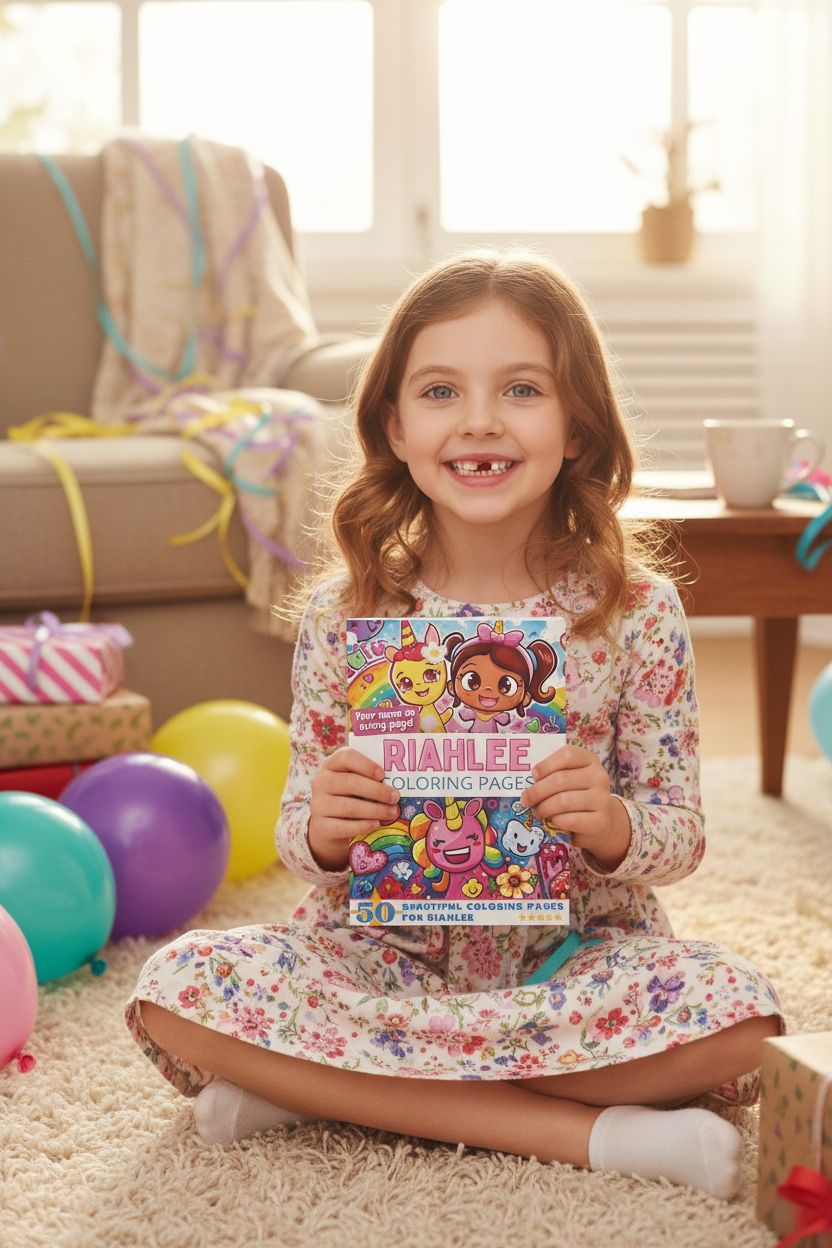 Riahlee coloring book in use