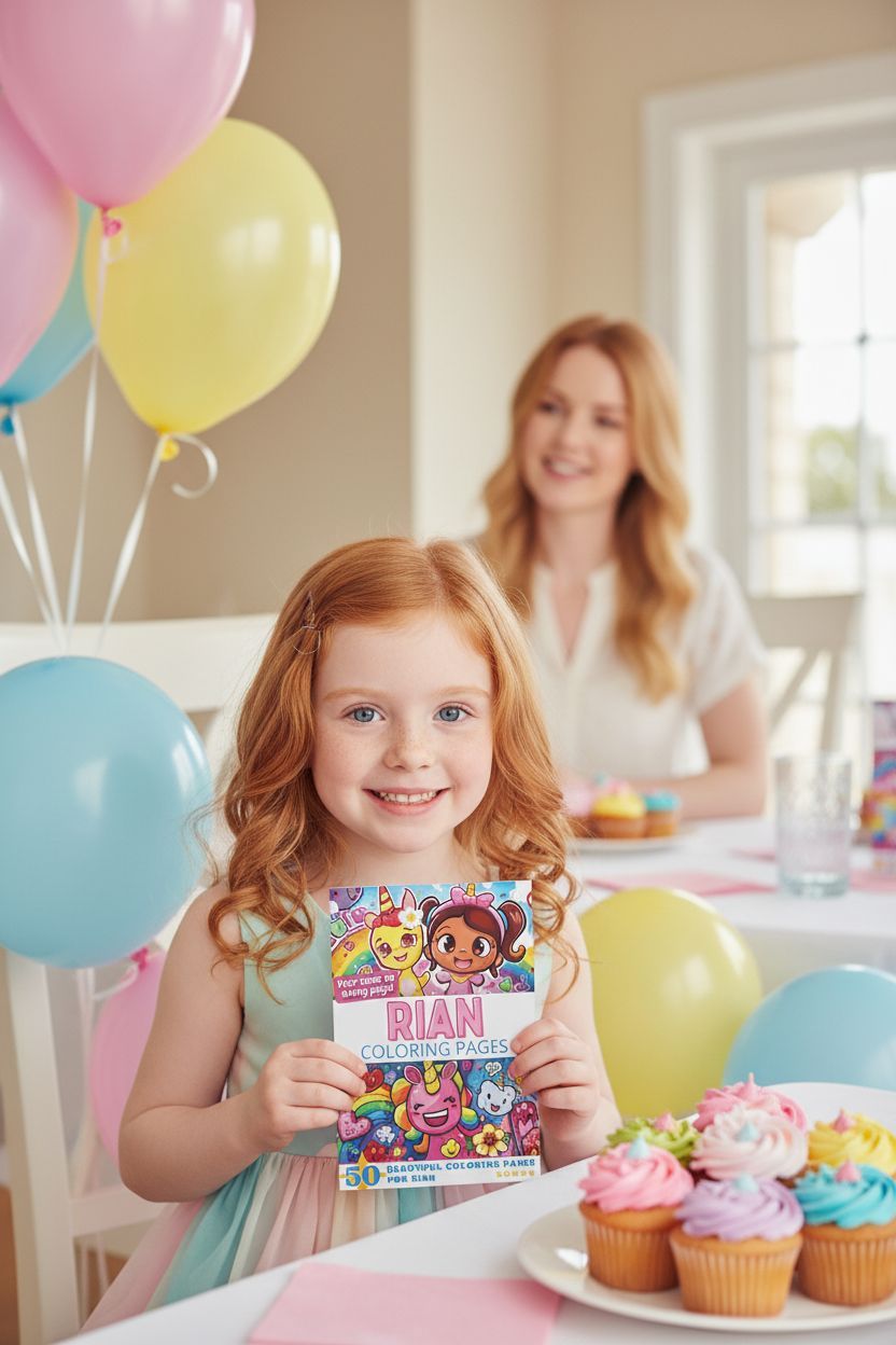 Rian coloring book in use