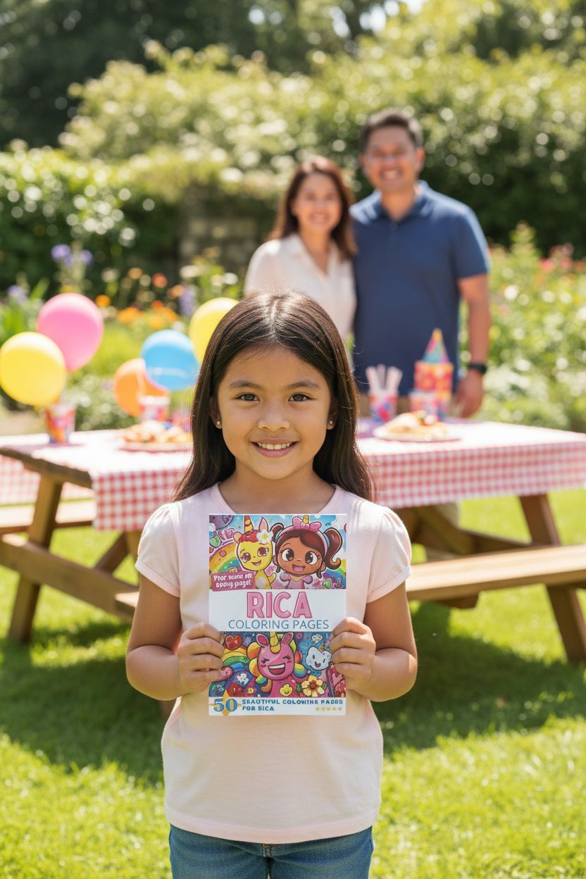 Rica coloring book in use