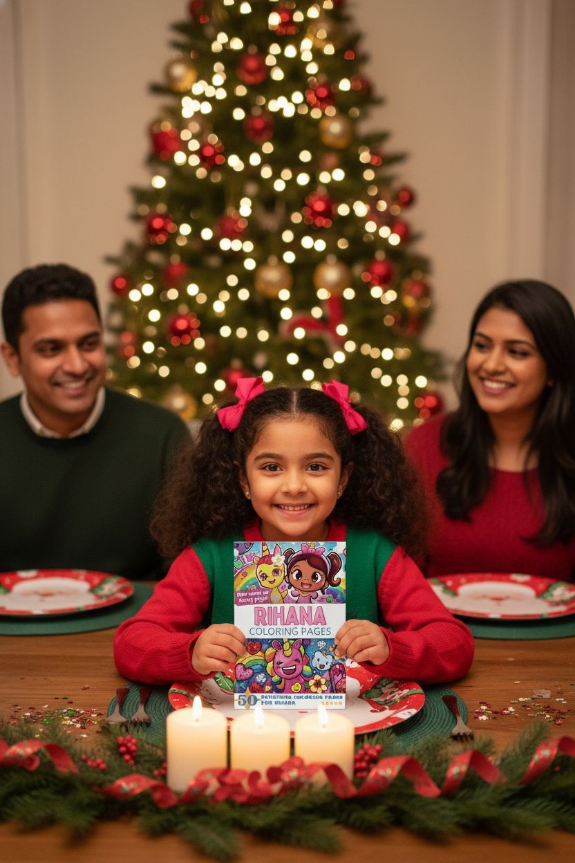 Rihana Christmas coloring pages gift