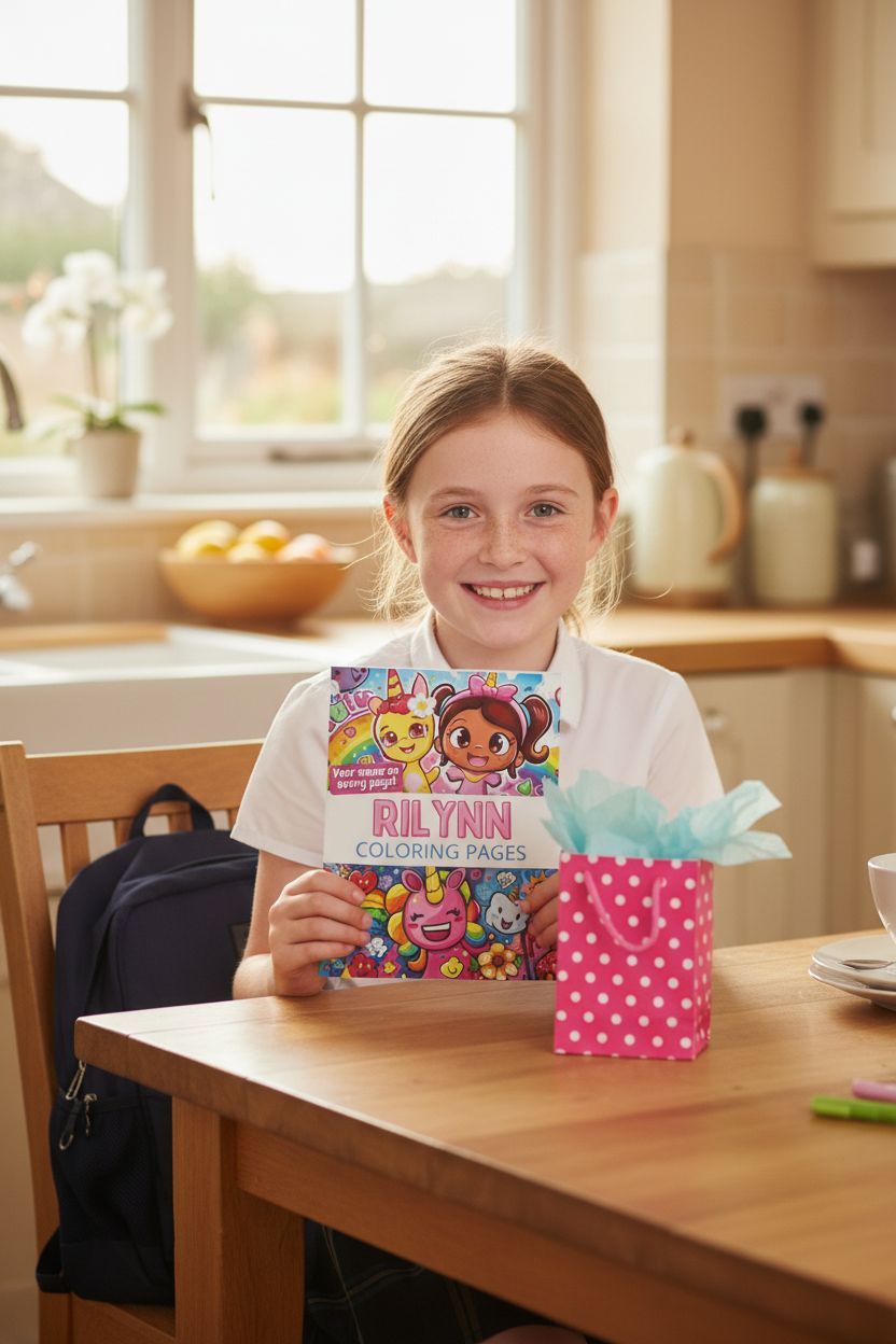 Rilynn coloring book in use