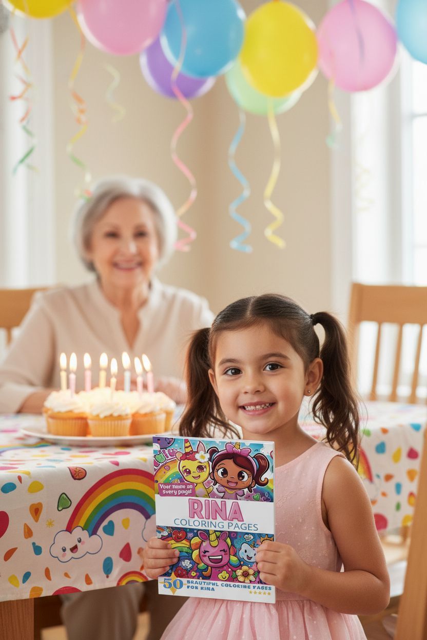 Rina coloring book in use