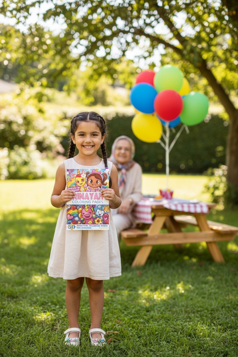 Rinayah coloring book in use