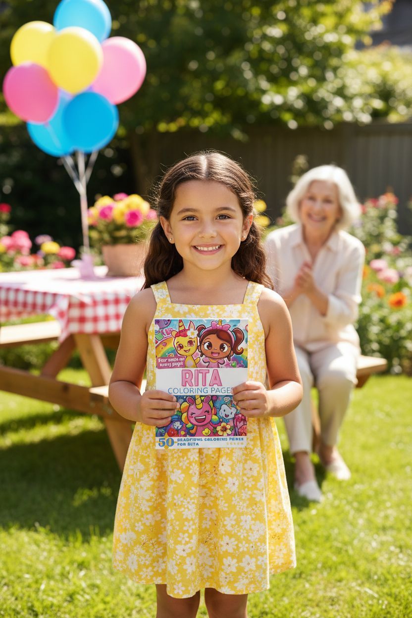 Rita coloring book in use