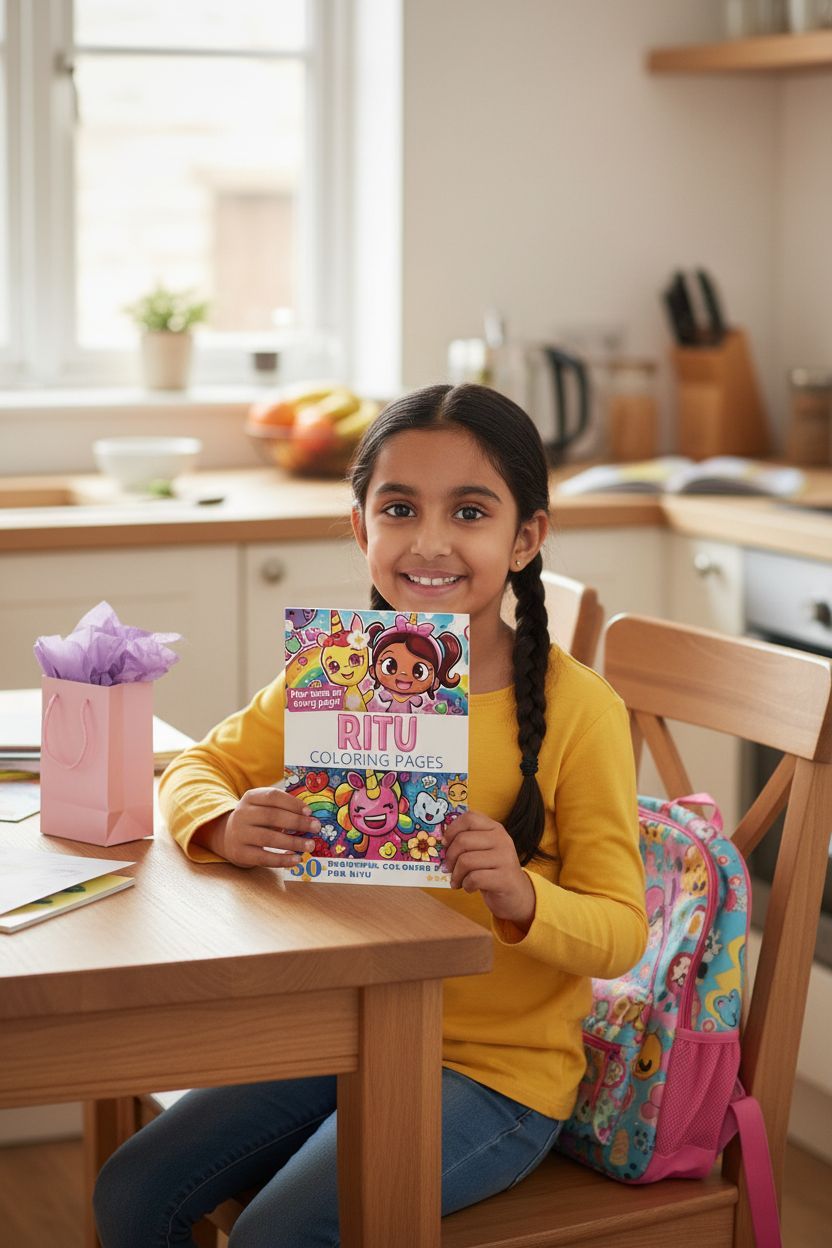 Ritu coloring book in use
