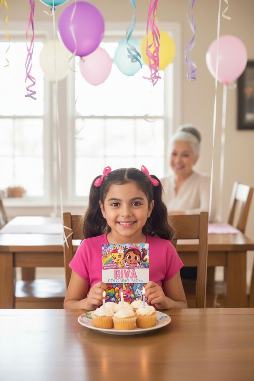 Riva coloring book in use