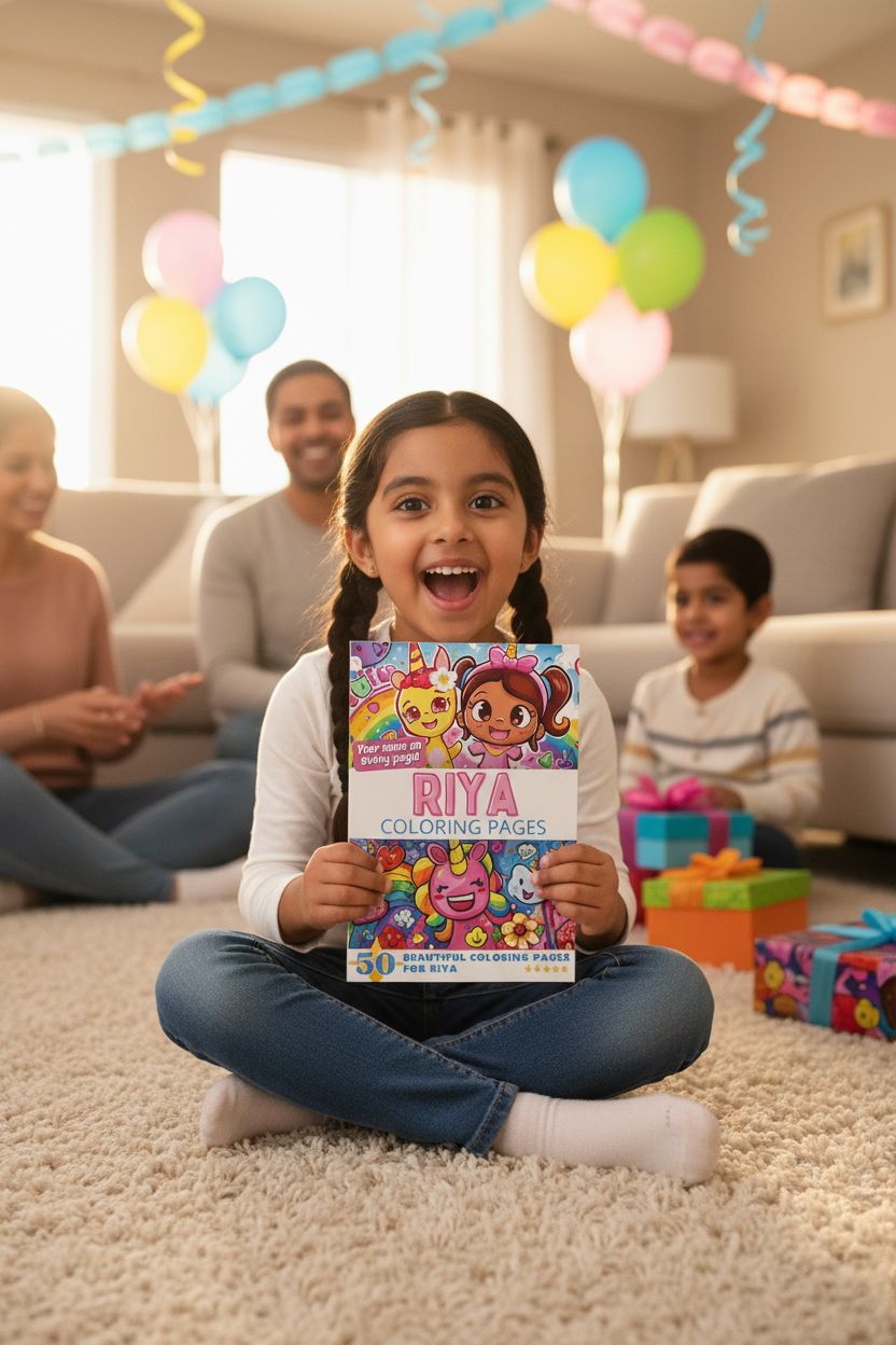 Riya coloring book in use