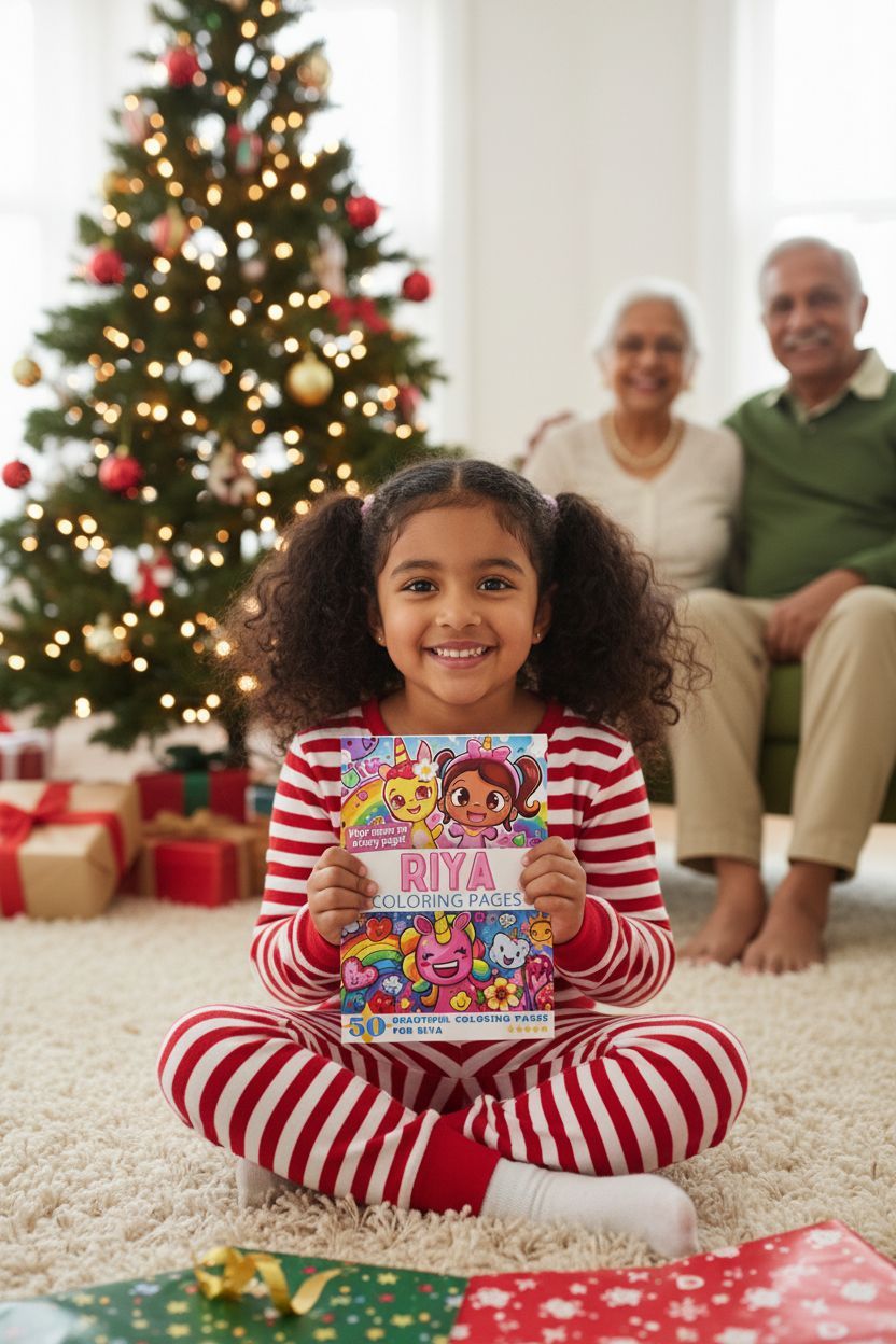 Riya Christmas coloring pages gift