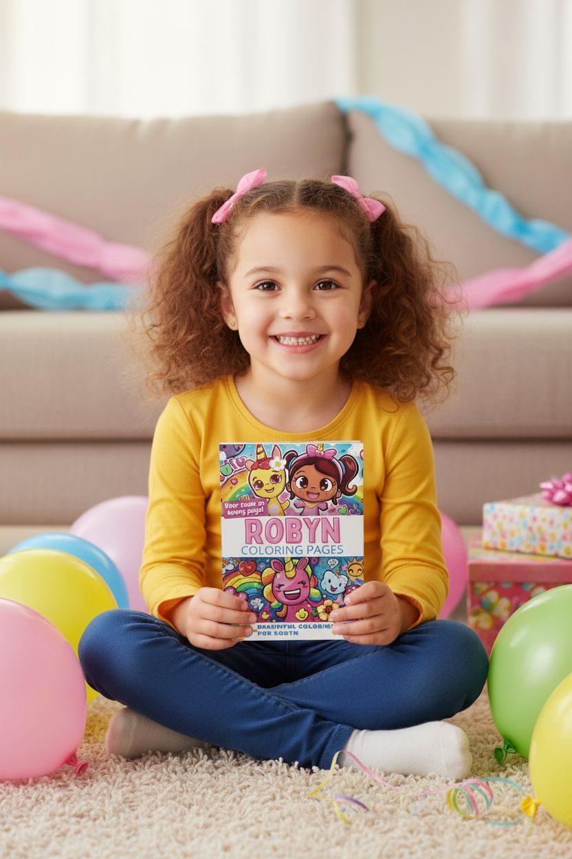 Robyn coloring book in use