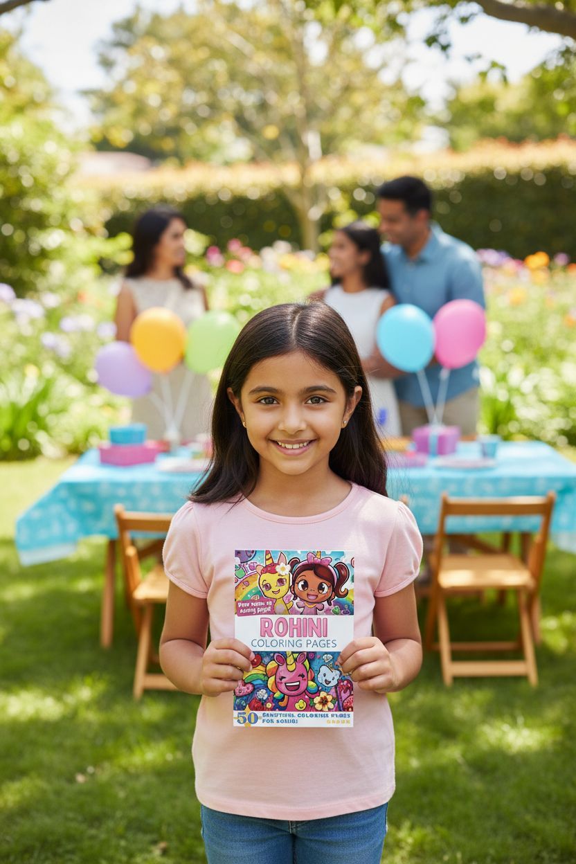 Rohini coloring book in use