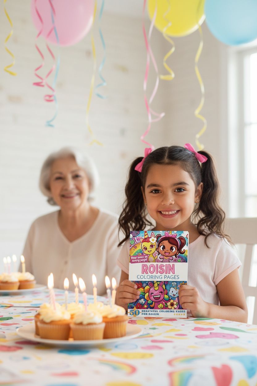 Roisin coloring book in use