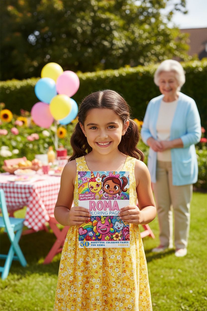 Roma coloring book in use