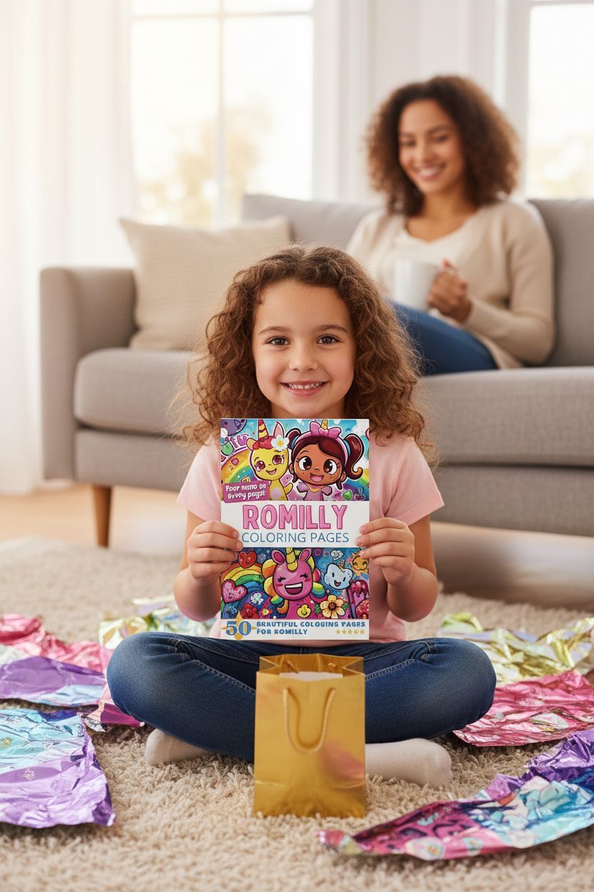 Romilly coloring book in use