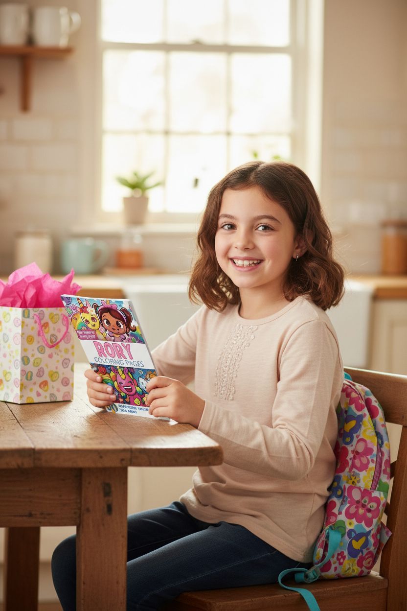 Rory coloring book in use