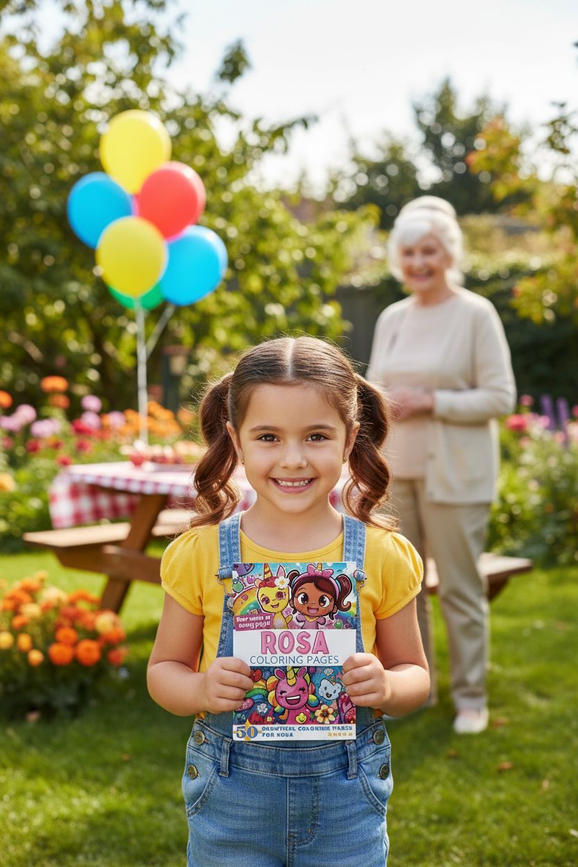 Rosa coloring book in use