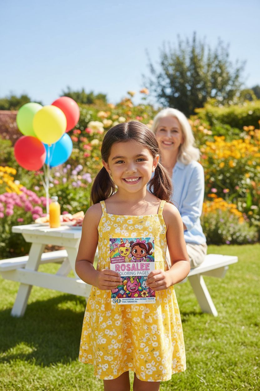 Rosalee coloring book in use