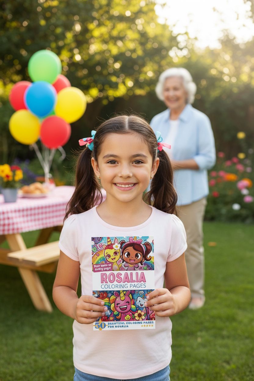 Rosalia coloring book in use