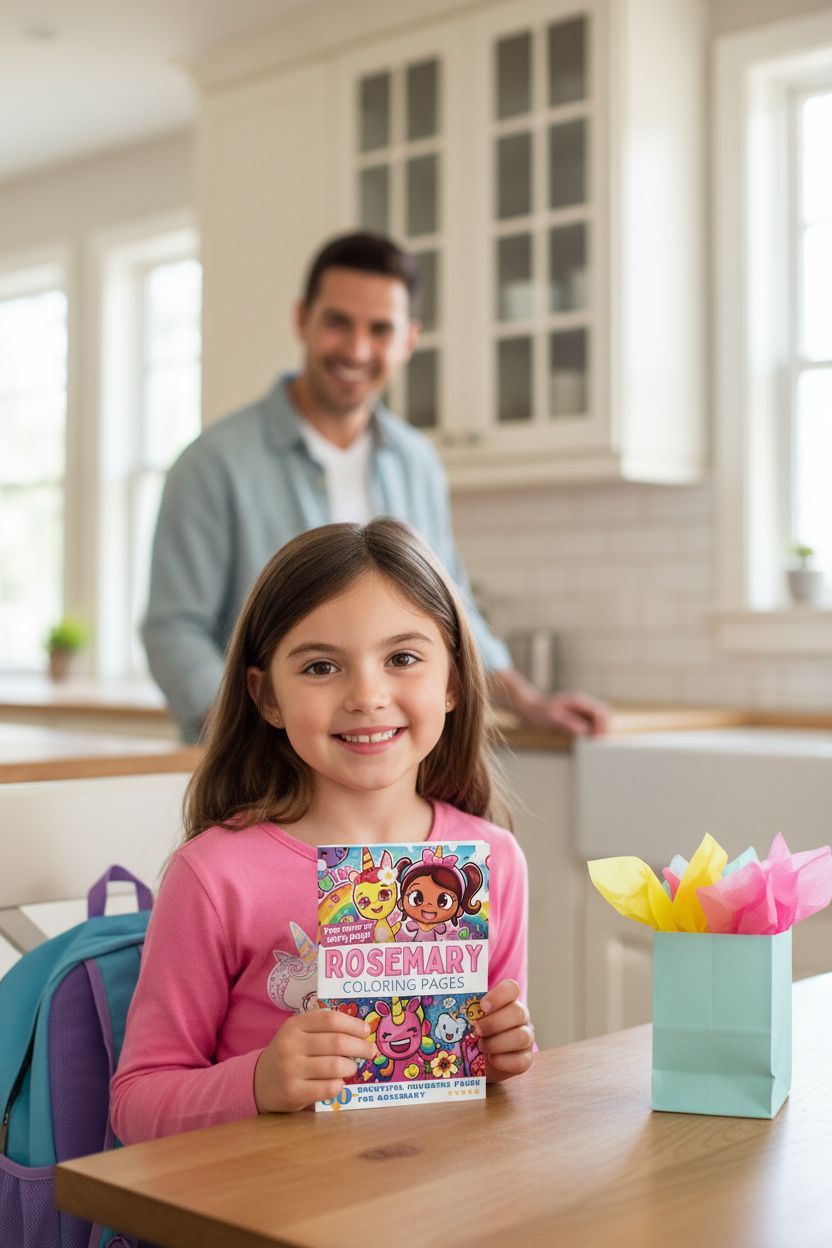 Rosemary coloring book in use