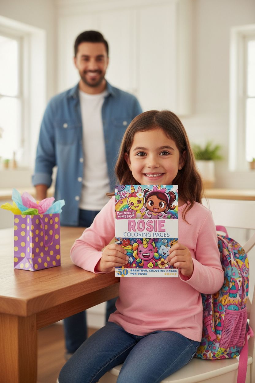 Rosie coloring book in use