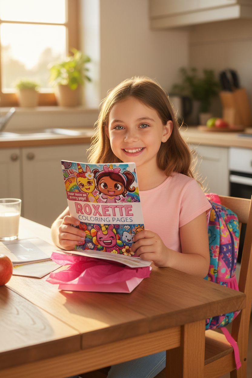 Roxette coloring book in use