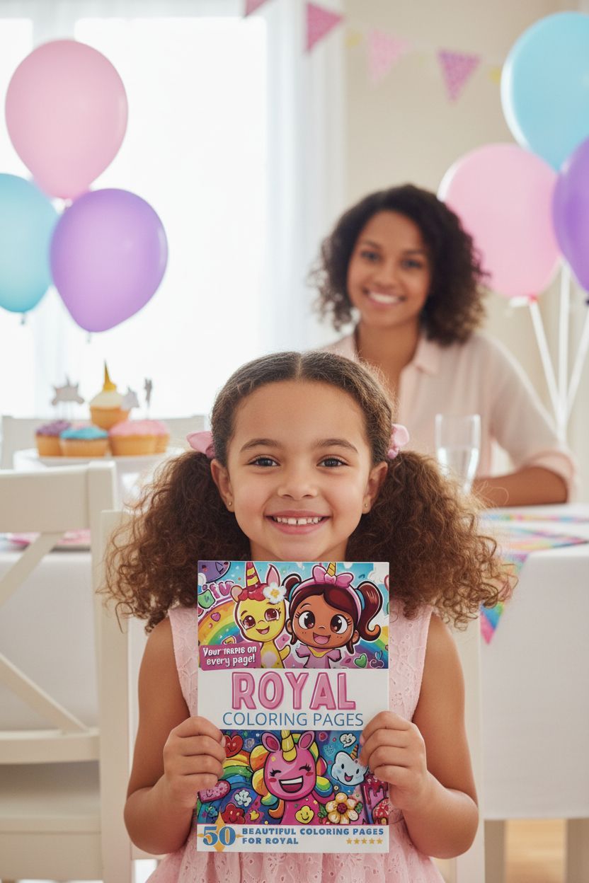 Royal coloring book in use