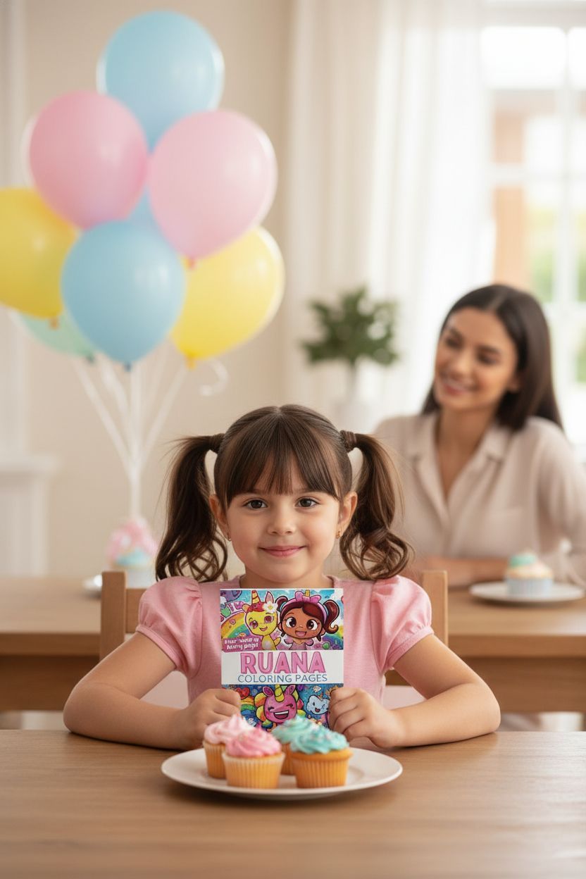 Ruana coloring book in use