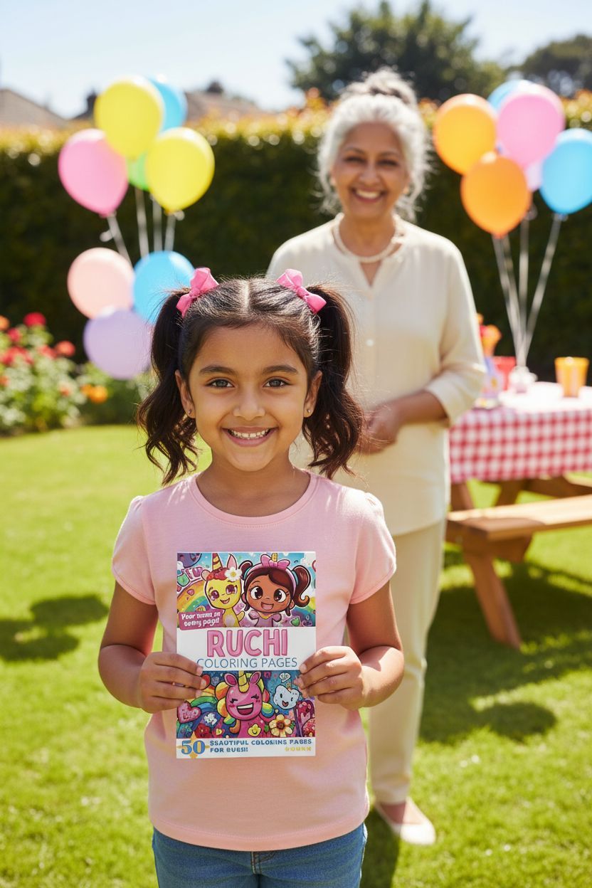 Ruchi coloring book in use