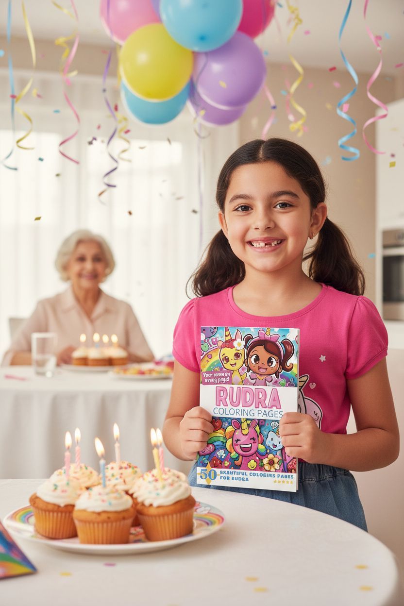 Rudra coloring book in use