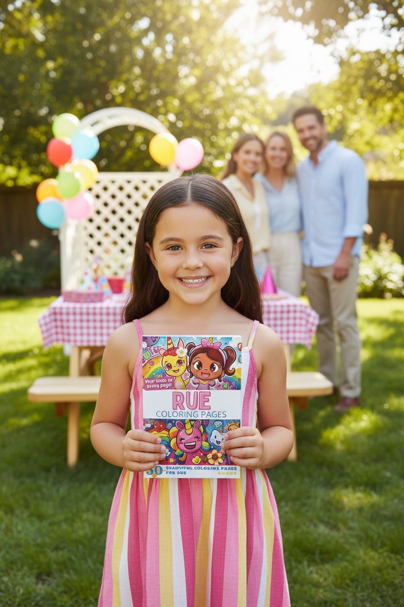 Rue coloring book in use