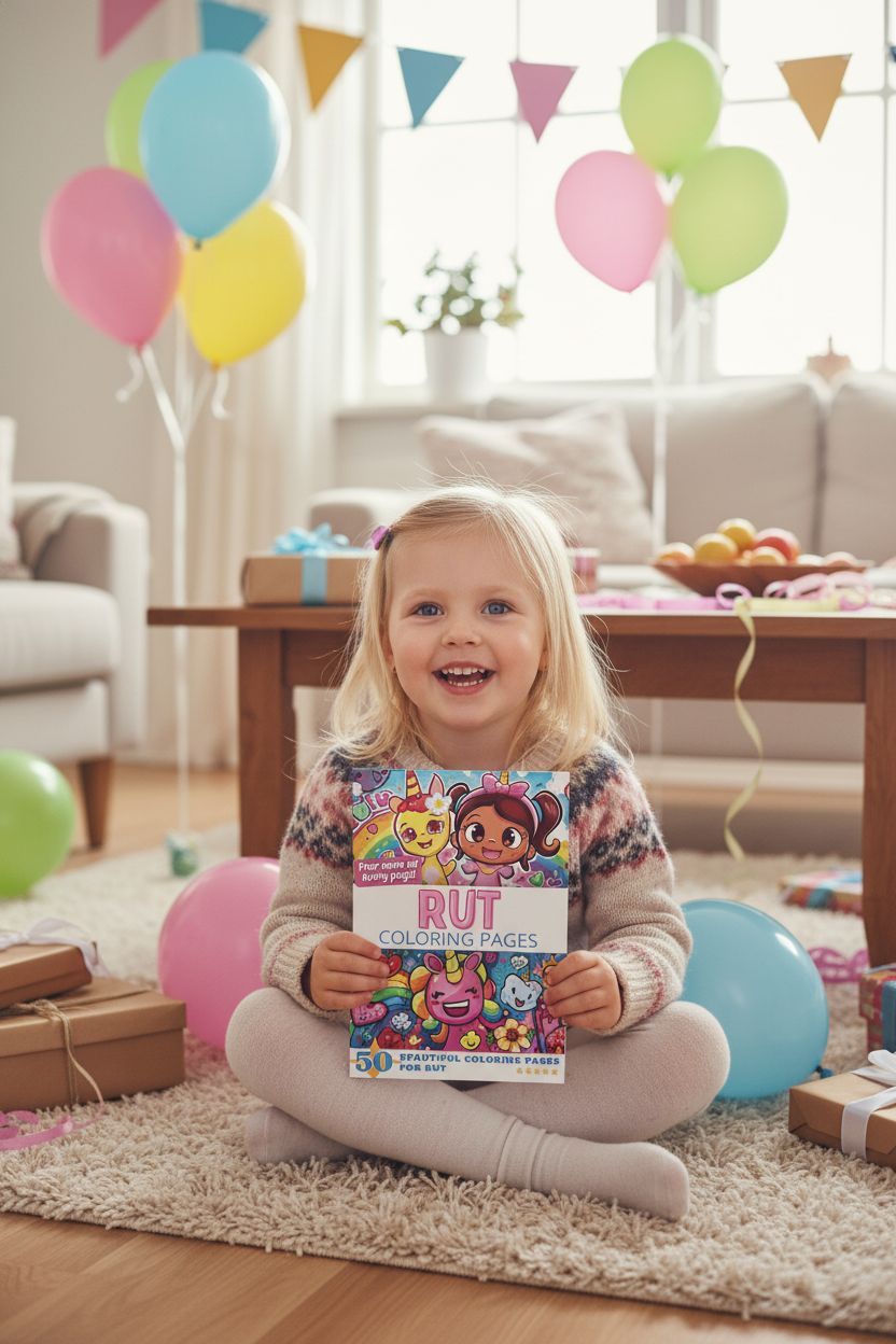 Rut coloring book in use