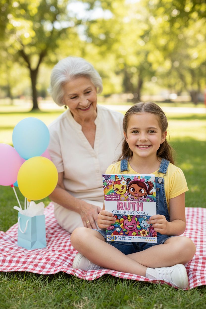Ruth coloring book in use
