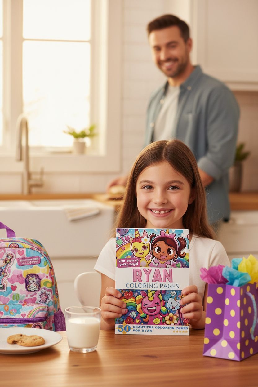 Ryan coloring book in use