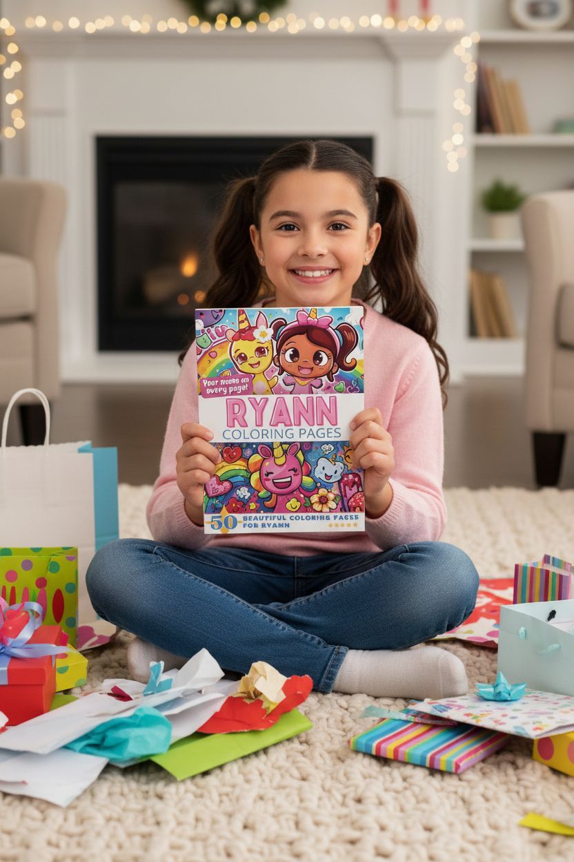 Ryann coloring book in use