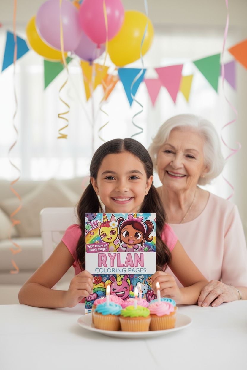 Rylan coloring book in use