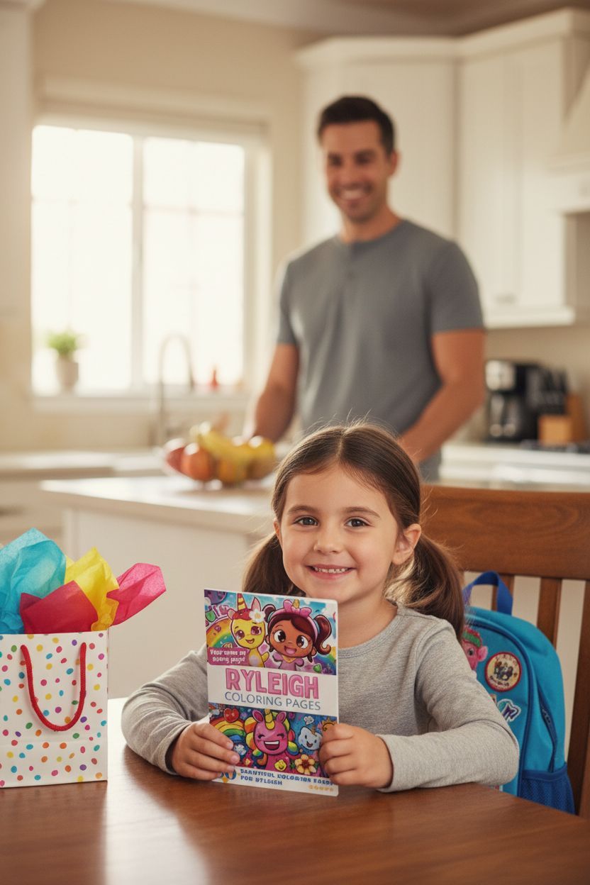 Ryleigh coloring book in use