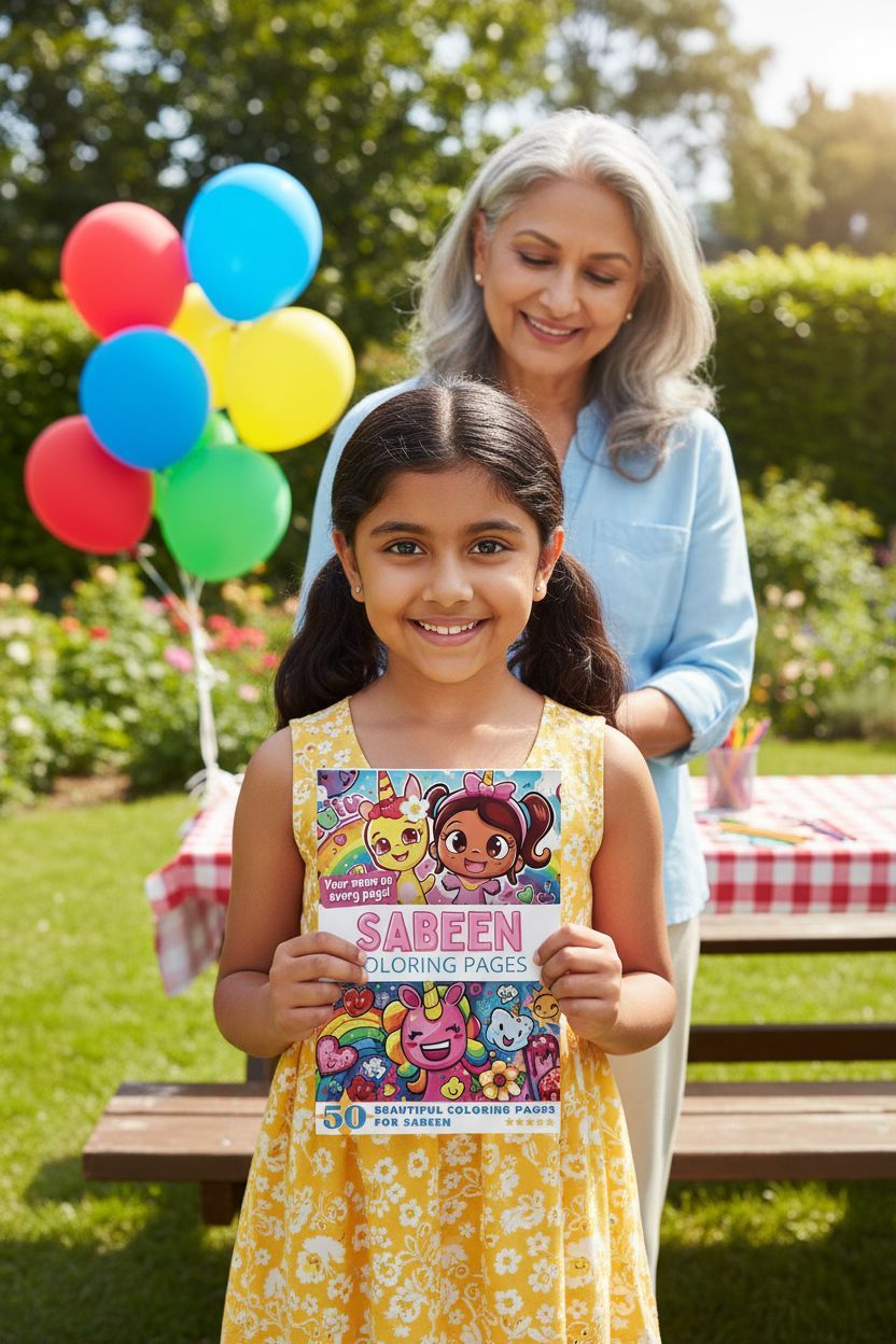 Sabeen coloring book in use
