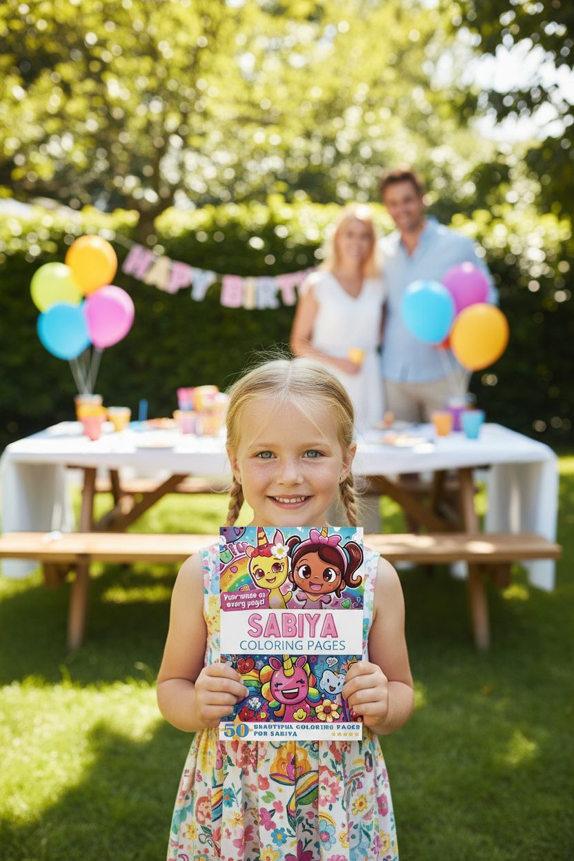Sabiya coloring book in use