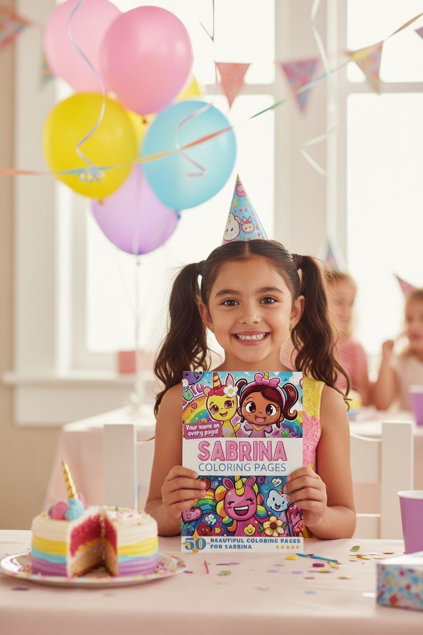 Sabrina coloring book in use