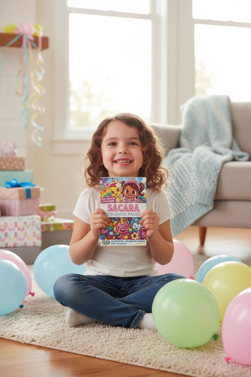 Sacara coloring book in use