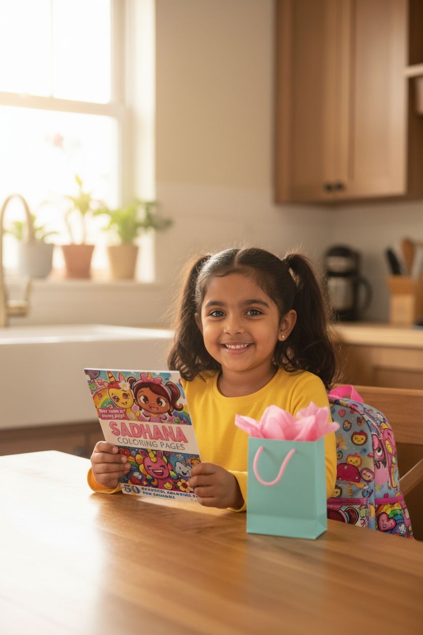 Sadhana coloring book in use