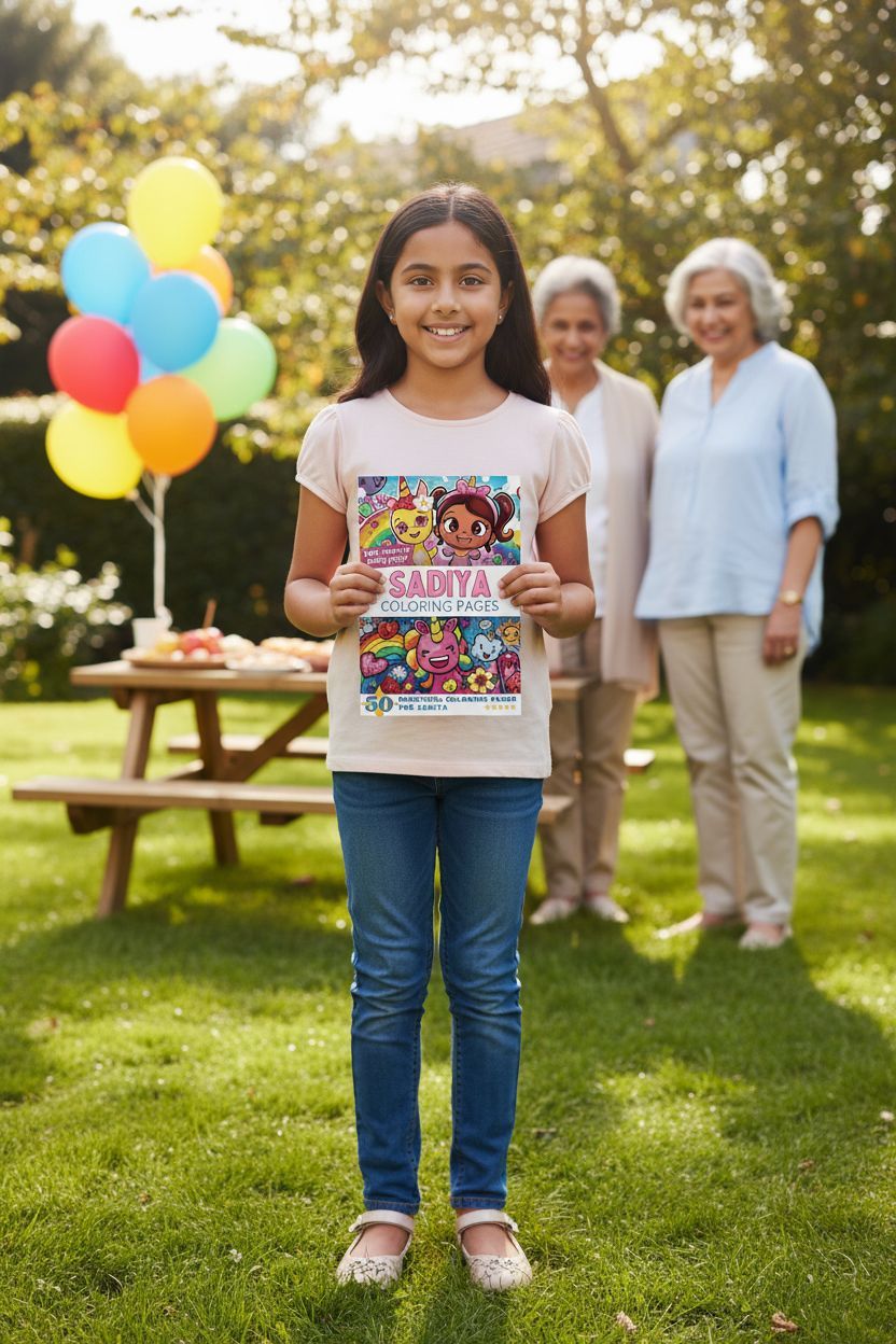 Sadiya coloring book in use