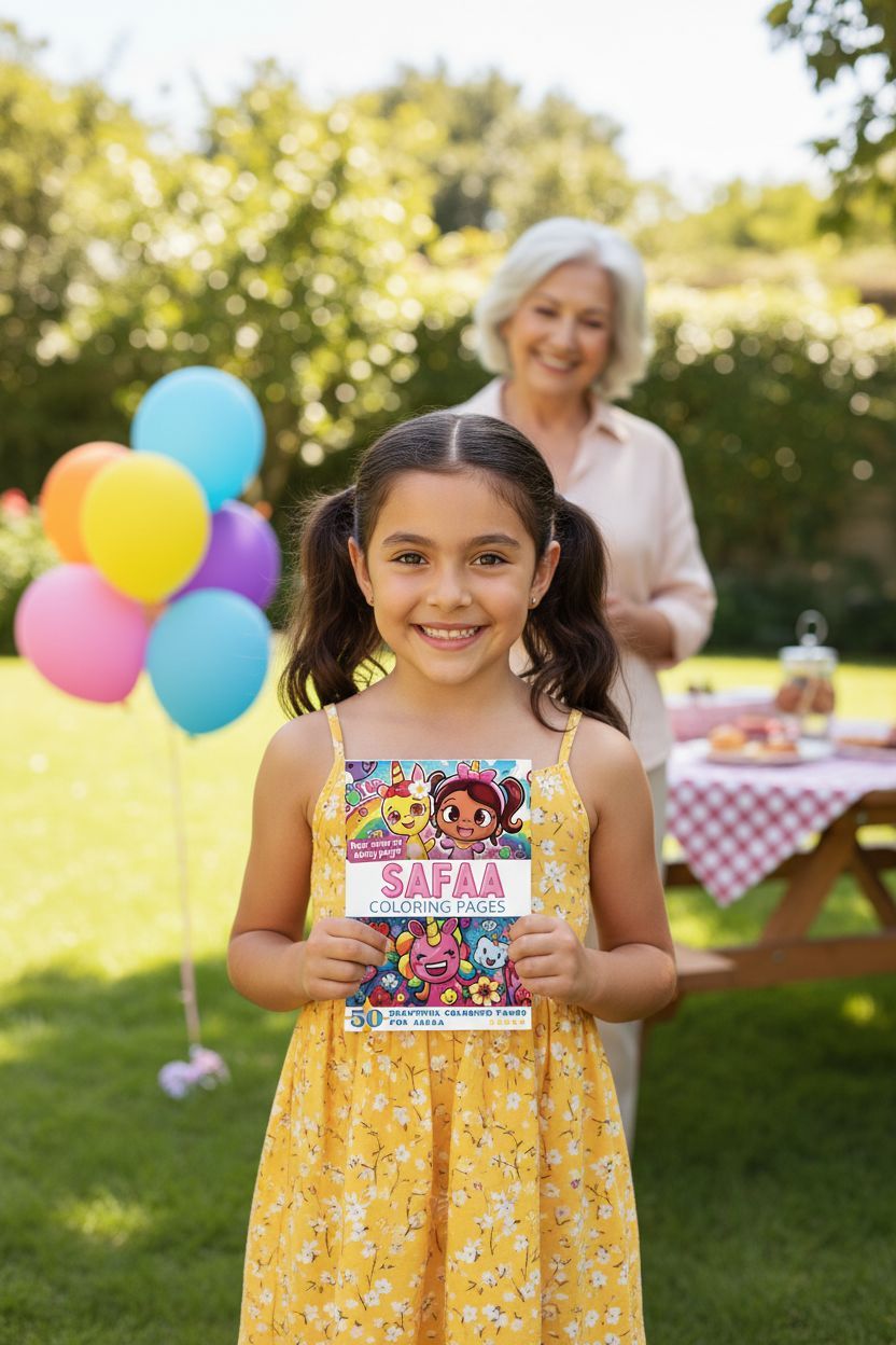 Safaa coloring book in use