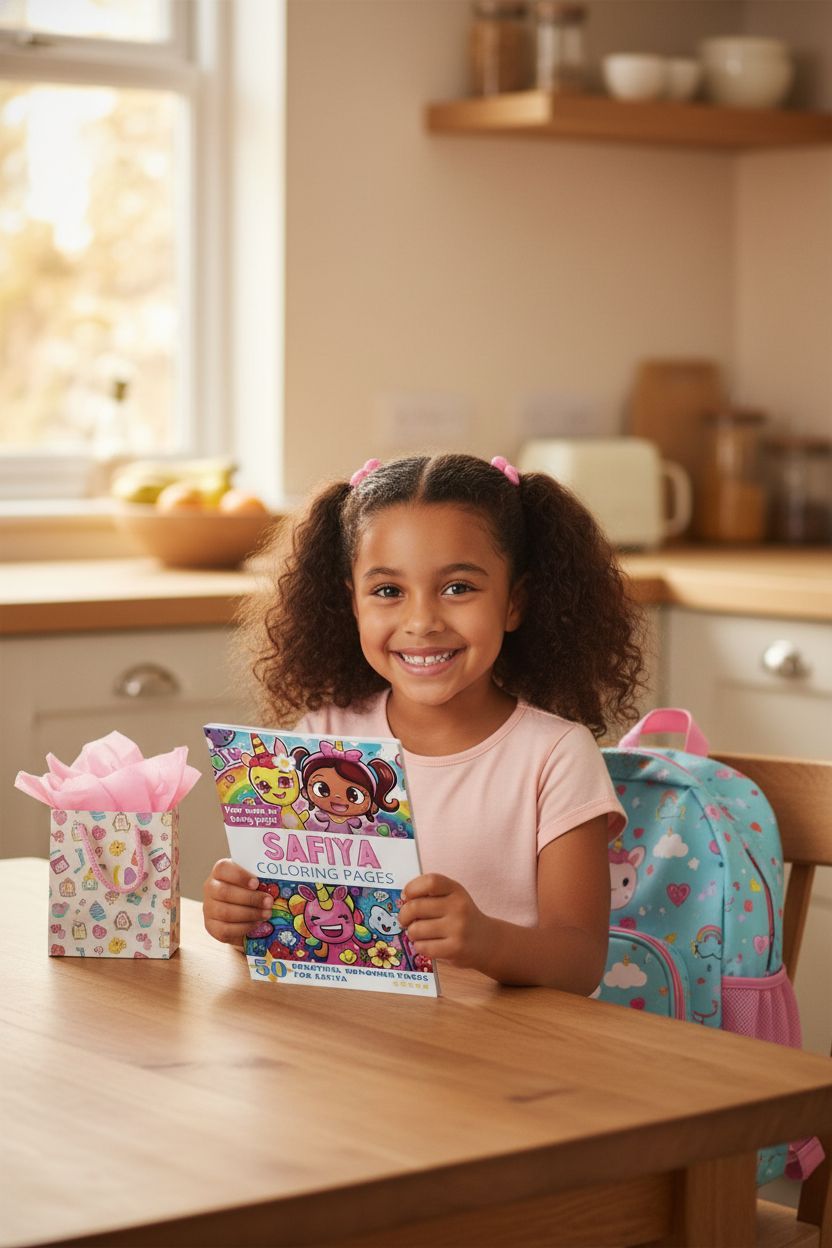 Safiya coloring book in use