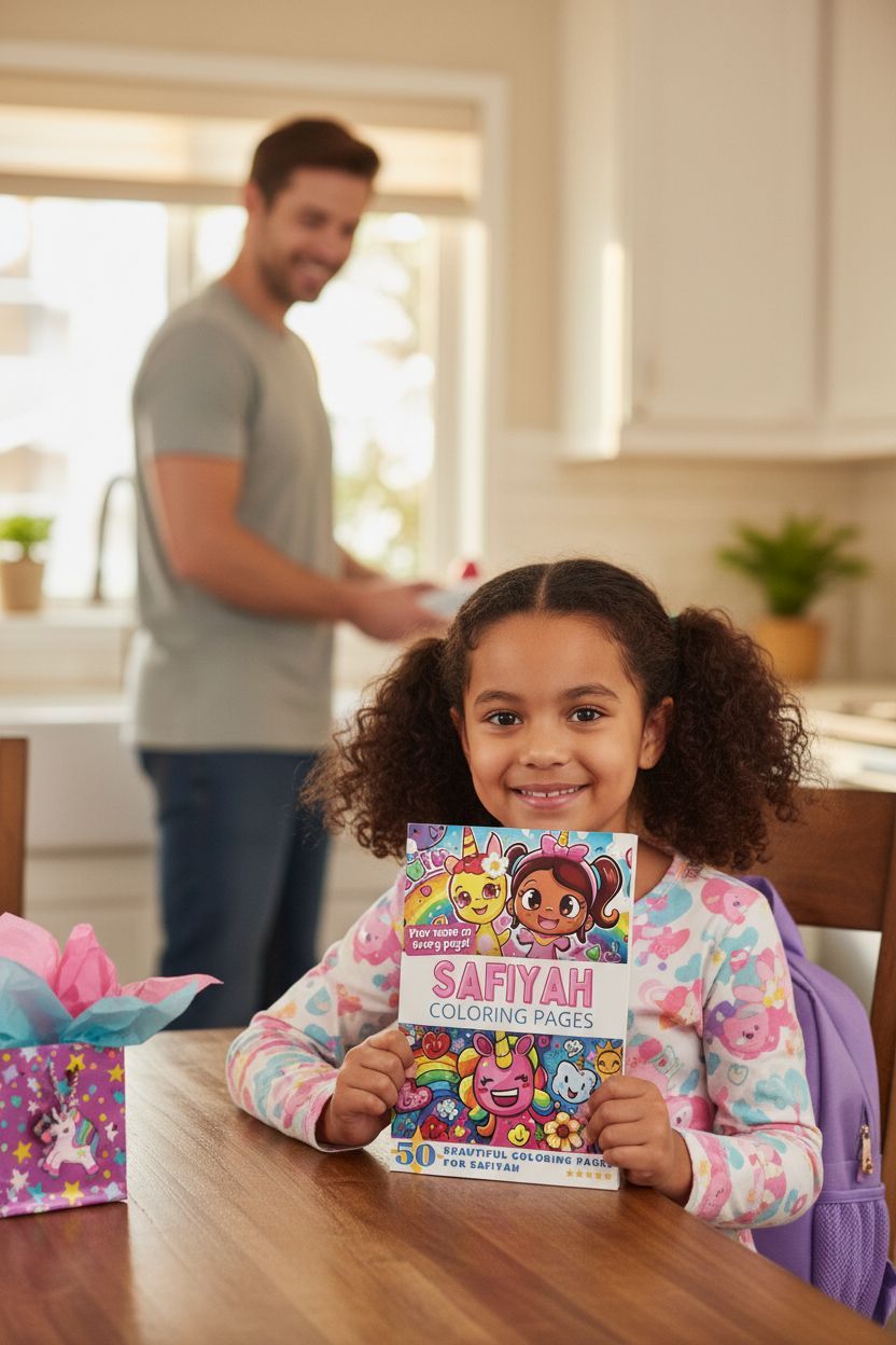 Safiyah coloring book in use